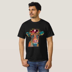 Cow Head Face Colourful Watercolor   Cow Gifts  T-Shirt