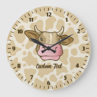 Cow Head Large Clock