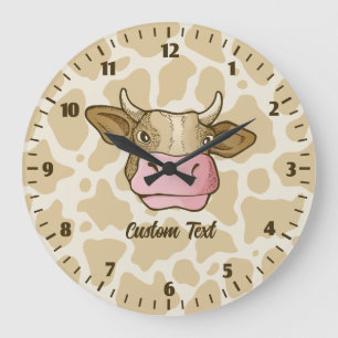 Cow Head Large Clock