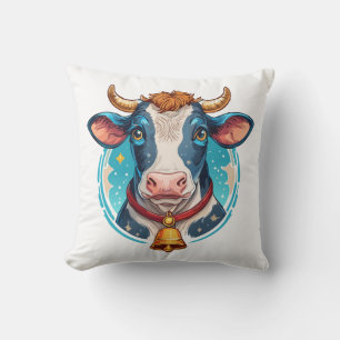 Cow head portrait cushion