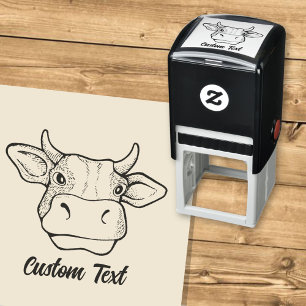 Cow Head Self-inking Stamp