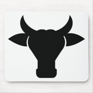 Cow Head Silhouette Mouse Mat