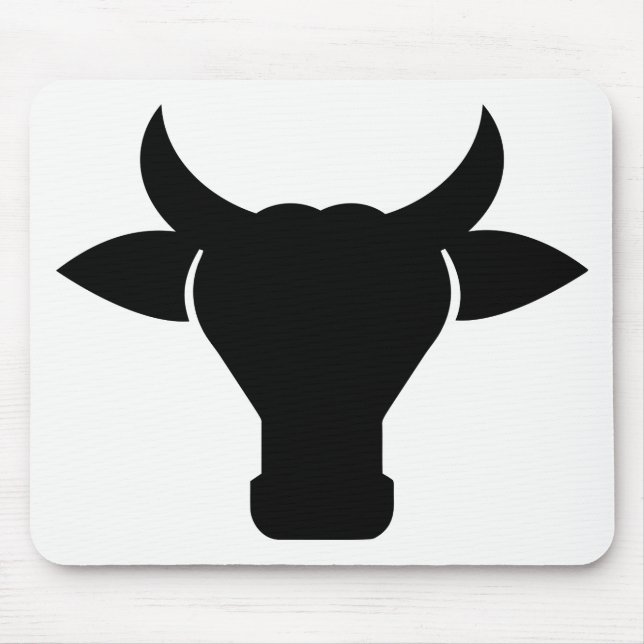 Cow Head Silhouette Mouse Mat (Front)