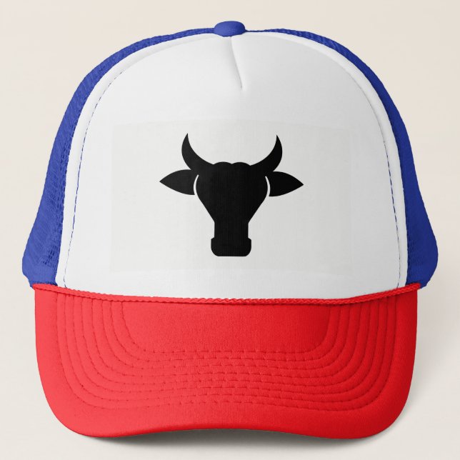 Cow Head Silhouette Trucker Hat (Front)