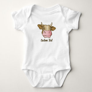 Cow Head T-Shirt Baby Bodysuit