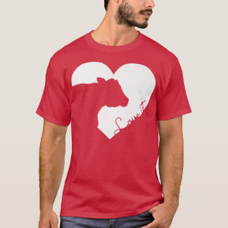 Cow Heart Love It Farm Animal Farmer Farming Cattl T-Shirt