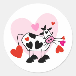 Cow Hearts Classic Round Sticker