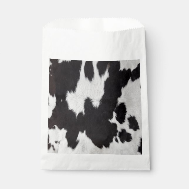 cow hide black white   favour bags (Front)
