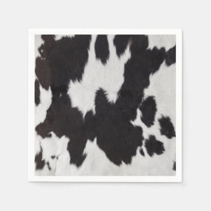 cow hide black white   napkin