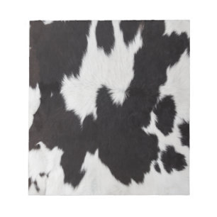cow hide black white notepad