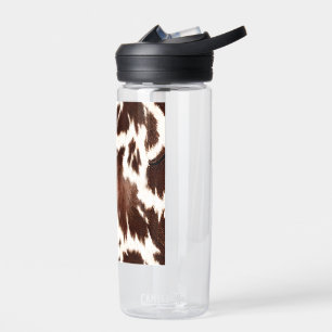 Cow Hide Design Throw Pillow Water Bottle