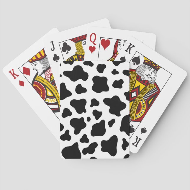 Cow hide designed modern rustic farm playing cards (Back)