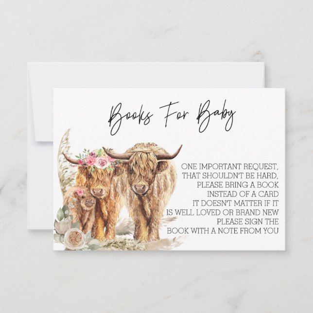 Cow Highland Baby Shower Couples Book for Baby Invitation (Front)