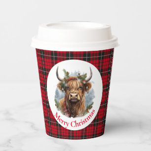 Cow Highland Christmas Paper Cups