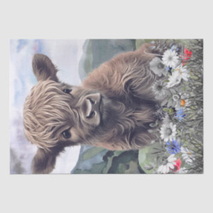 Cow Highland Farm Watercolor Tissue Paper