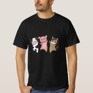Cow Horse Pig Farm Cute Animals For Kids T-Shirt