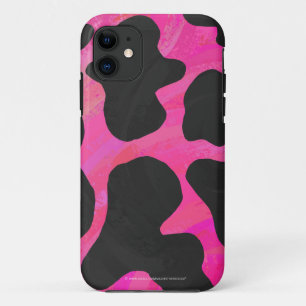 Cow Hot Pink and Black Print iPhone 11 Case