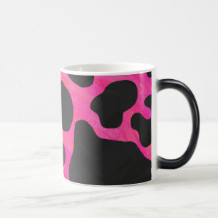 Cow Hot Pink and Black Print Magic Mug