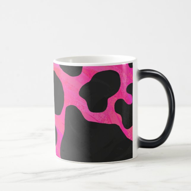 Cow Hot Pink and Black Print Magic Mug (Right)