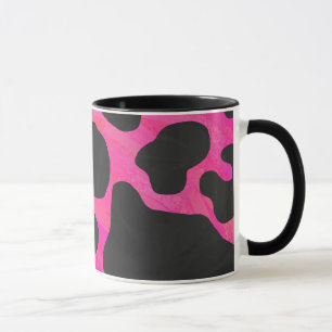 Cow Hot Pink and Black Print Mug