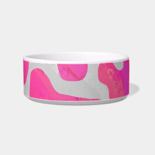 Cow Hot Pink and White Print Bowl