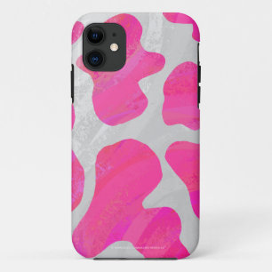 Cow Hot Pink and White Print iPhone 11 Case