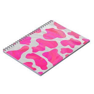 Cow Hot Pink and White Print Notebook
