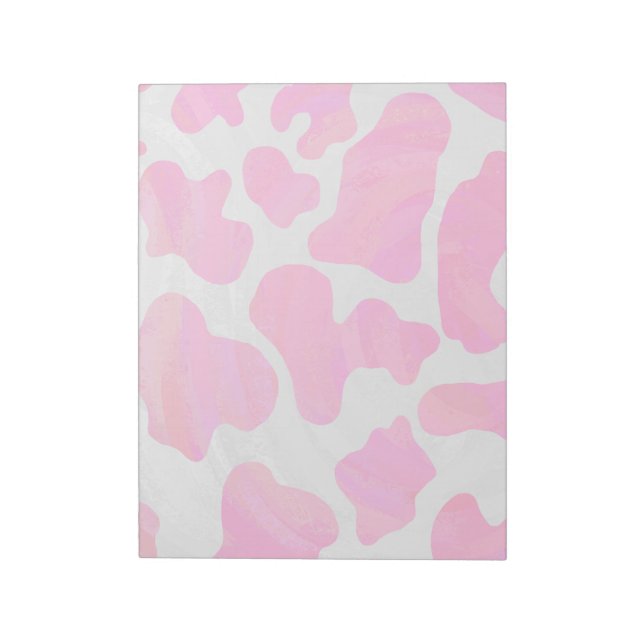 Cow Hot Pink and White Print Notepad (Rotated)