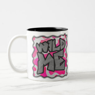 Cow Hot Pink and White Print Two-Tone Coffee Mug