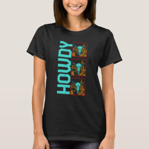 Cow Howdy Boho Cow Skulls Cow Fan Farm Animal Cow T-Shirt