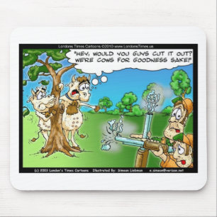 Cow Hunting Season Funny Tees Mugs Cards & Gifts Mouse Mat