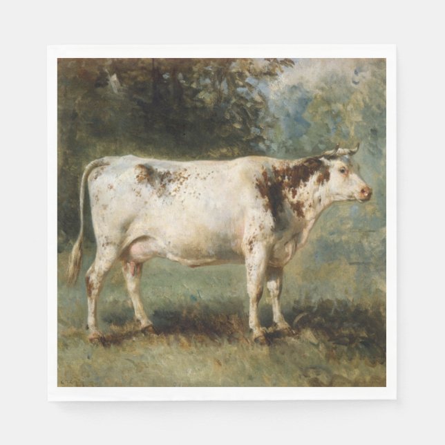 Cow in a Rural Landscape (Farm Animal) Napkin (Front)