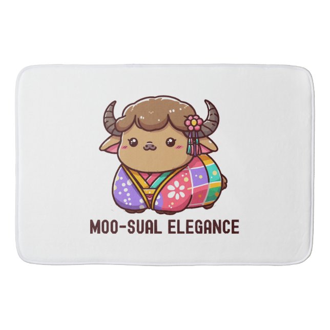 Cow in Elegance in Highland Bath Mat (Front)
