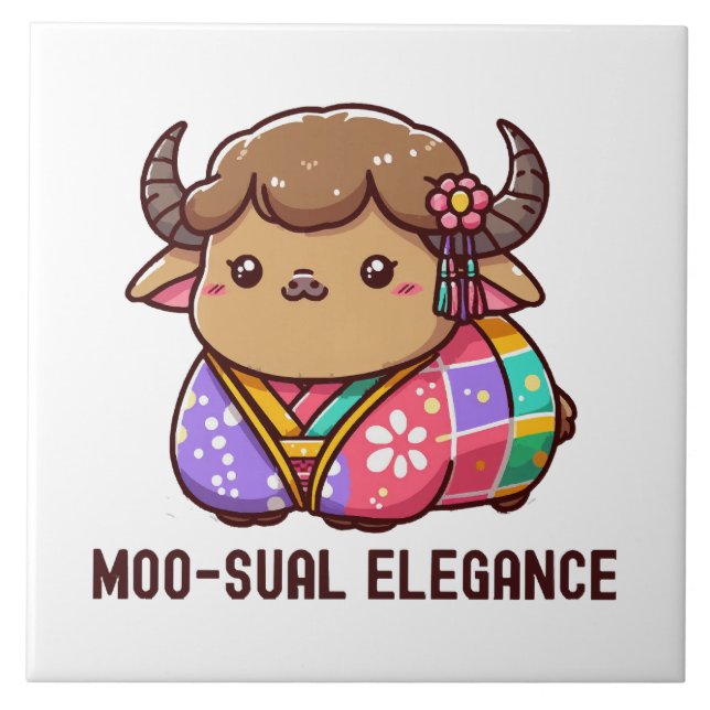 Cow in Elegance in Highland Tile (Front)