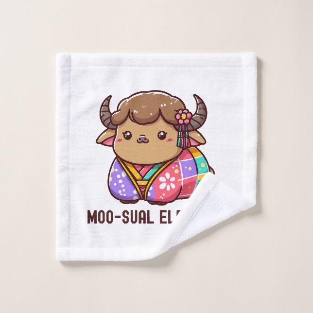 Cow in Elegance in Highland Wash Cloth (Wash Cloth)