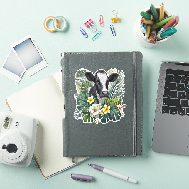 Cow in Floral Jungle Png, Tropical Cow (iPad Cover)