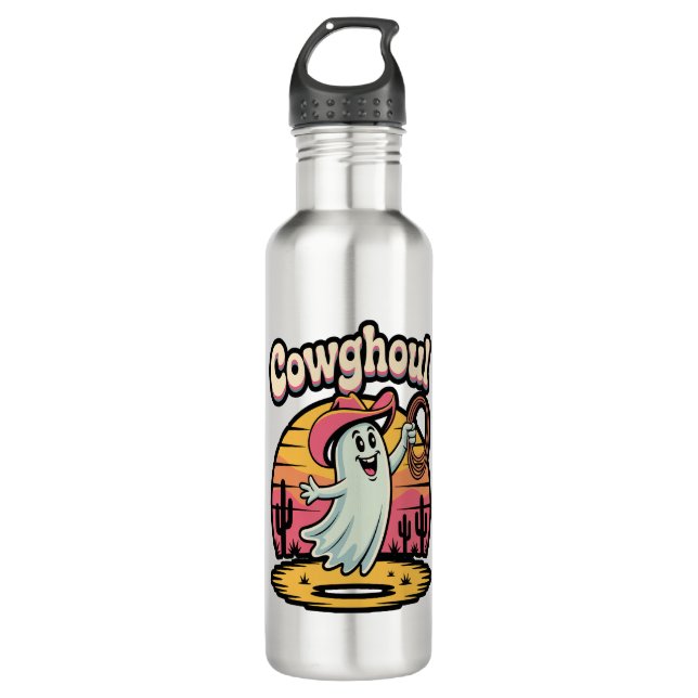 Cow in Floral Jungle , Tropical Cow 710 Ml Water Bottle (Front)