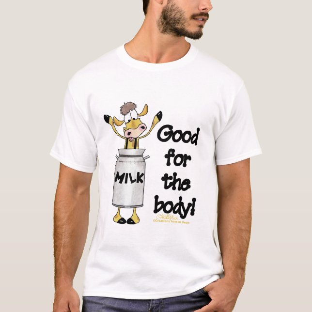 Cow in Milk Can T-Shirt (Front)