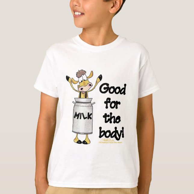 Cow in Milk Can T-Shirt (Front)