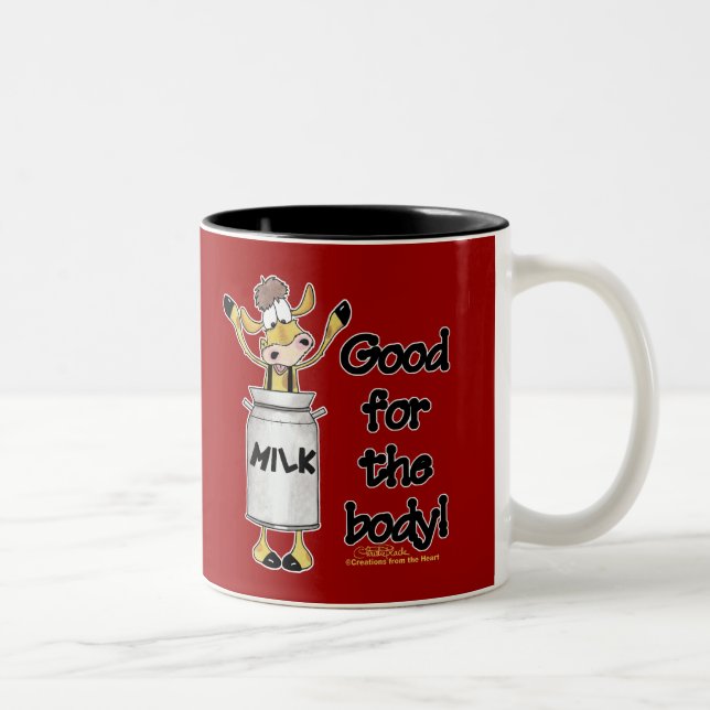 Cow in Milk Can Two-Tone Coffee Mug (Right)