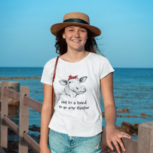 Cow in Red Bandanna Funny T-Shirt