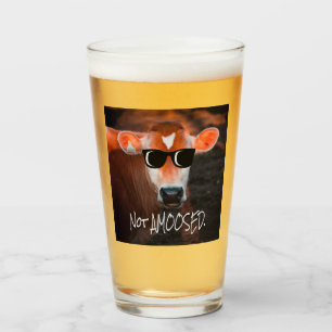 Cow in Sunglasses Not aMOOsed Cute Funny Glass
