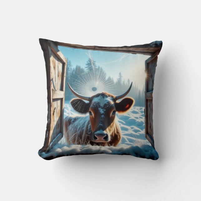Cow in the Snow Cushion (Front)