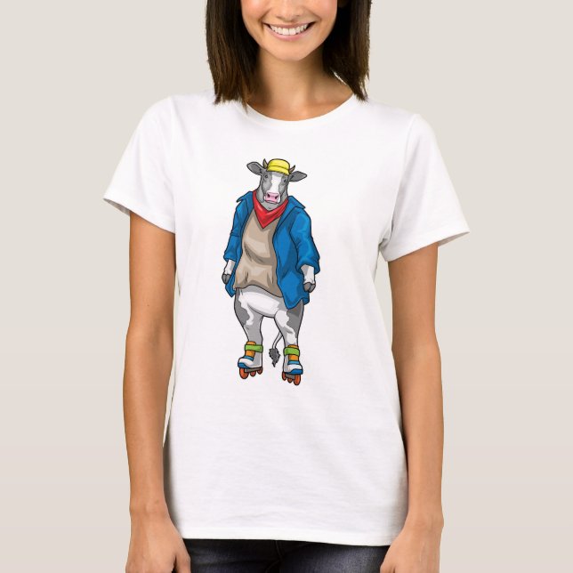 Cow Inline skating Inline skates Sports T-Shirt (Front)