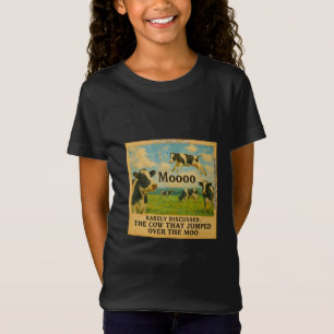 Cow Jumped Over the Moo – Whimsical Farm Pun Cart T-Shirt