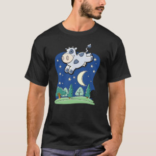 Cow Jumped Over the Moon - Cartoon w Common Saying T-Shirt