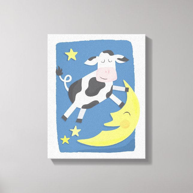 Cow Jumped Over the Moon Children's Canvas Art (Front)