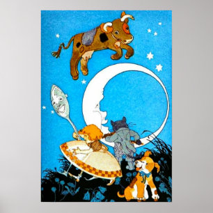 Cow Jumped Over the Moon (in 23 sizes) Poster