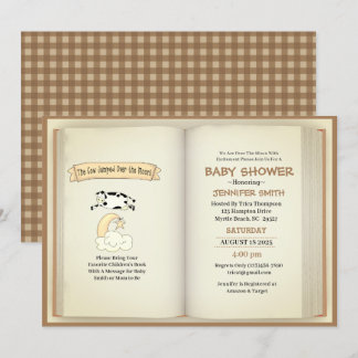 Cow Jumped Over the Moon Nuetral Baby Shower Invitation