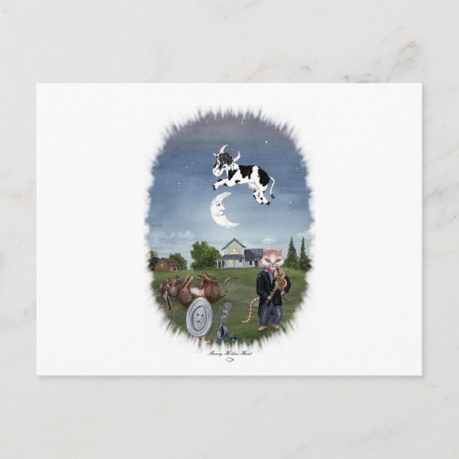 COW JUMPED OVER THE MOON POSTCARD (Front)